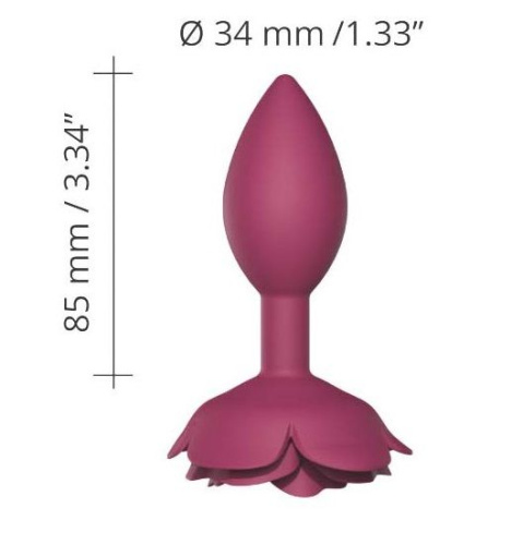 Сливовая анальная пробка с ограничителем-розой Open Rose Size M Butt Plug фото 5