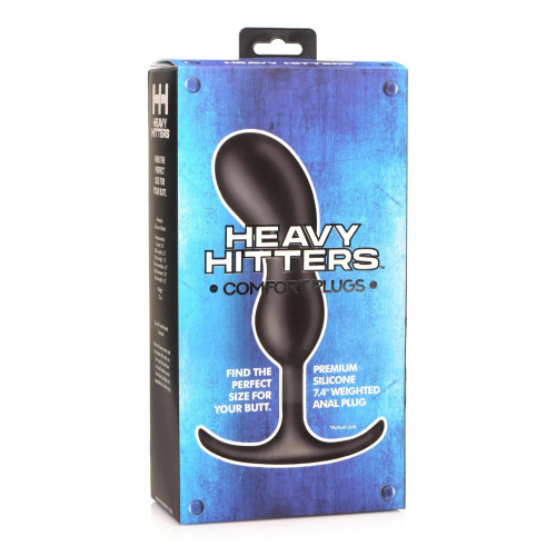 Черный массажер простаты с утяжелителями Premium Silicone Weighted Prostate Plug Large - 18,8 см. фото 4