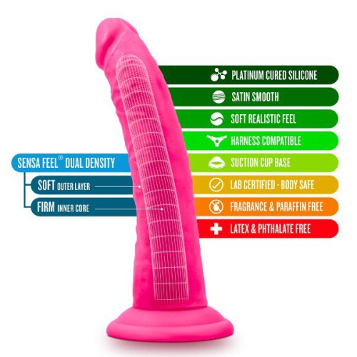 Розовый фаллоимитатор 7.5 Inch Silicone Dual Density Cock - 19 см. фото 7