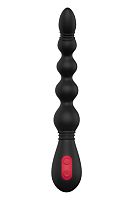 Черный вибромассажер для анальной стимуляции Anal Flexi Beads - 22 см.