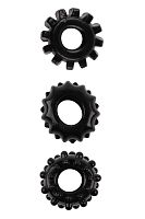 Набор из 3 черных эрекционных колец Set Of 3 Cockrings