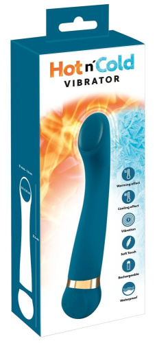 Бирюзовый вибромассажер с температурными режимами Hot n Cold Vibrator - 21,6 см. фото 6