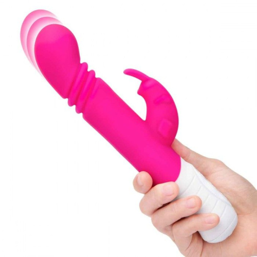 Розовый массажер для G-точки Slim Shaft thrusting G-spot Rabbit - 23 см. фото 3