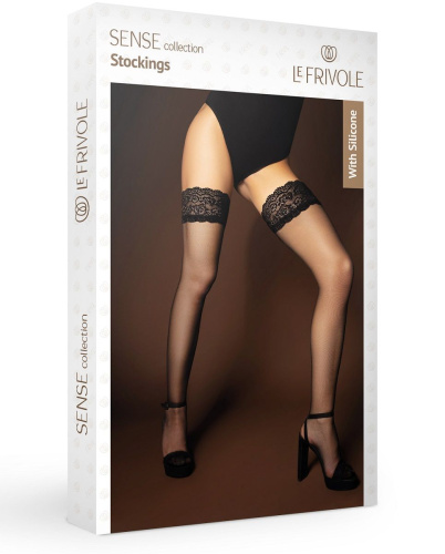 Черные матовые капроновые чулки с кружевом и двойной силиконовой лентой фото 2 Черные матовые капроновые чулки с кружевом и двойной силиконовой лентой фото 2