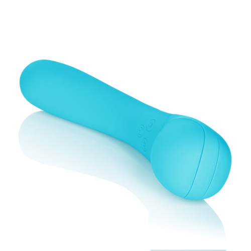 Голубой вибромассажер Impress Wand - 12 см. фото 4