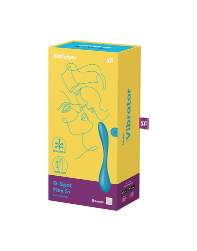 Синий гибкий вибратор Satisfyer G-Spot Flex 5+ - 19,6 см. фото 6