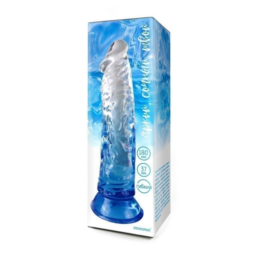 Синий гибкий фаллоимитатор - 20,5 см. фото 3
