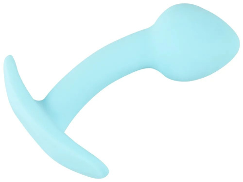 Голубая анальная втулка Mini Butt Plug - 7,1 см. фото 5