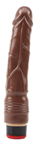Коричневый вибратор-реалистик 9” Vibe Cock - 22,5 см. фото 3