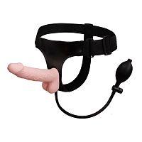 Реалистичный поясной страпон с функцией расширения - 16,5 см.