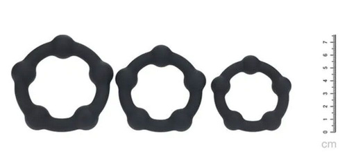 Набор из 3 эрекционных колец Beaded Silicone Cockring Set фото 3