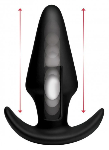Черная анальная вибропробка Kinetic Thumping 7X Large Anal Plug - 13,3 см. фото 2