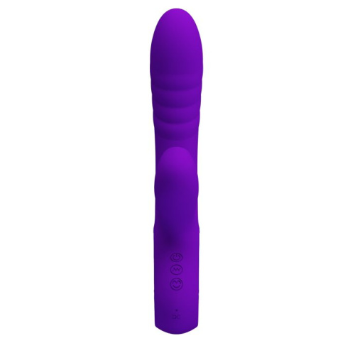 Фиолетовый вибратор Jersey с вакуумной стимуляцией - 21,8 см. фото 2