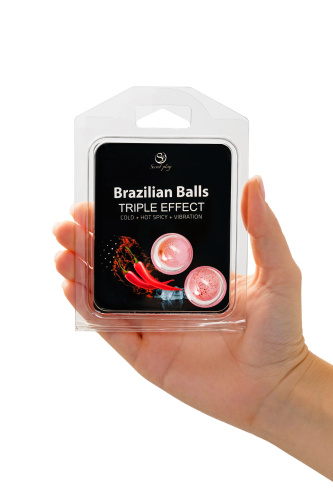 Набор из 2 шариков с массажным маслом Brazilian Balls с тройным эффектом фото 5