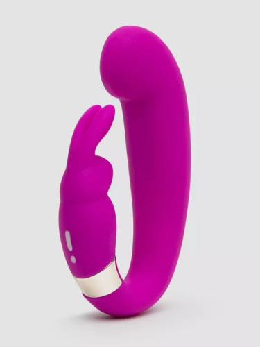 Лиловый вибратор Mini G-Spot Curve Vibe с клиторальным зайчиком фото 2