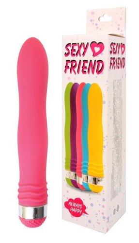 Розовый эргономичный вибратор Sexy Friend - 17,5 см. фото 2