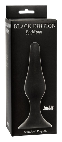 Чёрная анальная пробка Slim Anal Plug XL - 15,5 см. фото 3