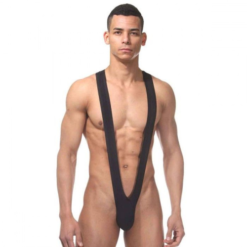 Черное мужское боди на широких лямках Черное мужское боди на широких лямках