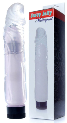 Прозрачный вибратор Juicy Jelly - 22 см. фото 2