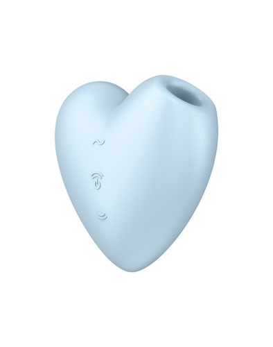 Голубой вибромассажер Cutie Heart с вакуум-волновой стимуляцией фото 5