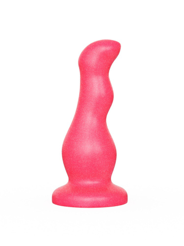 Гелевый розовый массажёр простаты без вибрации - 13,5 см.