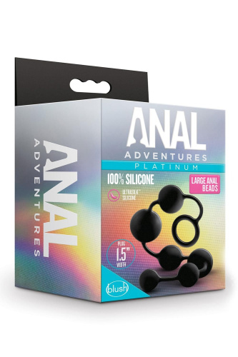 Черная анальная цепочка Black Anal Beads - 40,6 см. фото 3