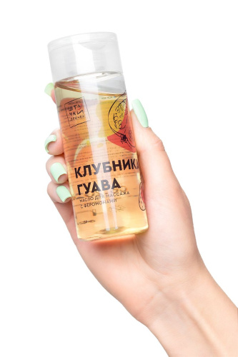 Массажное масло с феромонами «Клубничная гуава» - 150 мл. фото 4