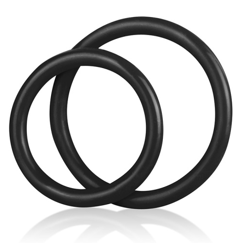 Набор из двух черных силиконовых колец разного диаметра SILICONE COCK RING SET фото 2
