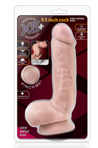 Телесный фаллоимитатор 8.5 Inch Cock With Balls - 21,5 см. фото 2