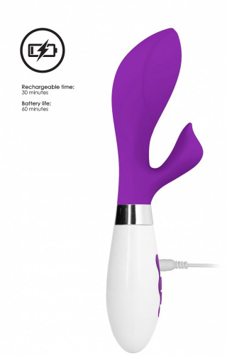 Фиолетовый вибратор-кролик Achelois - 21,8 см. фото 3