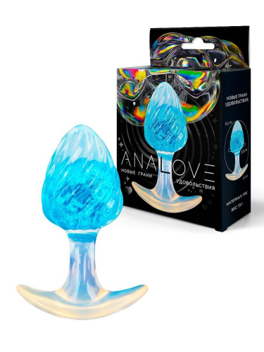 Голубоватая анальная пробка - 9 см. фото 2 Голубоватая анальная пробка - 9 см. фото 2