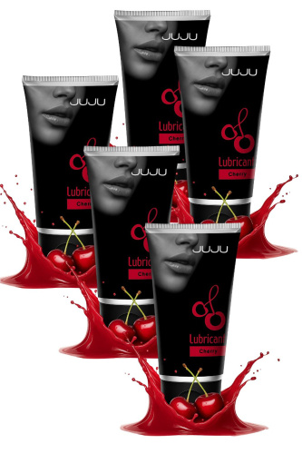 Набор из 5 съедобных лубрикантов JUJU со вкусом вишни