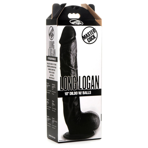 Черный фаллоимитатор-гигант на присоске Long Logan 10’’ Dildo with Balls - 27,4 см. фото 5