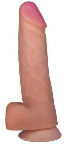 Гигантский фаллоимитатор с мошонкой и присоской - 29 см. Гигантский фаллоимитатор с мошонкой и присоской - 29 см.