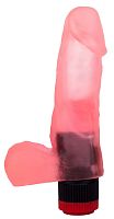 Нежно-розовый гелевый вибратор-фаллос - 19,5 см.