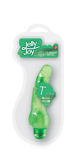 Зелёный гелевый вибратор JELLY JOY 7INCH 10 RHYTHMS GREEN - 17,5 см. фото 2