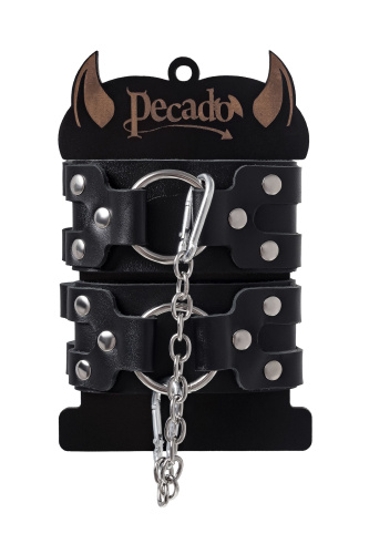 Черные кожаные оковы с двумя ремешками фото 8 Черные кожаные оковы с двумя ремешками фото 8