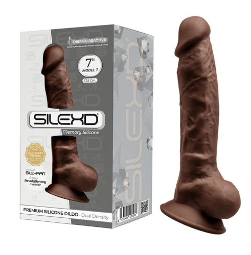 Коричневый фаллоимитатор SILEXD Model 1 7’’ - 17,5 см. фото 2