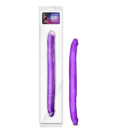 Фиолетовый двусторонний фаллоимитатор B Yours 16  Double Dildo - 40,6 см. фото 4