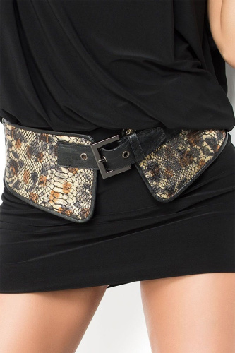 Широкий пояс со змеиным тиснением Широкий пояс со змеиным тиснением