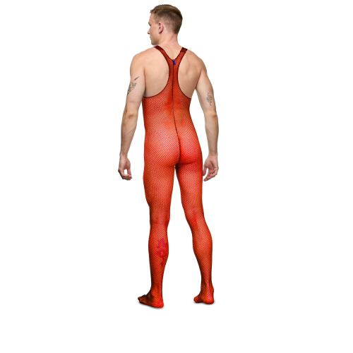 Красный мужской кэтсьюит-сетка фото 2 Красный мужской кэтсьюит-сетка фото 2