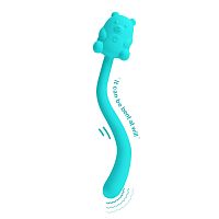 Аквамариновый универсальный гибкий вибратор - 13,3 см.