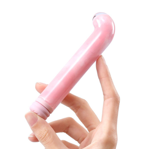 Розовый компактный вибратор из стекла Magic Cane - 12 см. фото 3