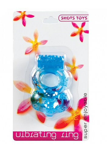 Голубое эрекционное кольцо с вибрацией фото 2