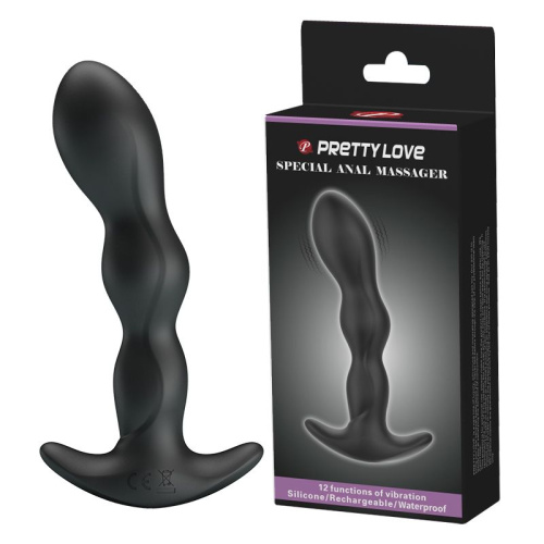 Черный анальный стимулятор простаты с вибрацией Special Anal Massager - 14,5 см. фото 2