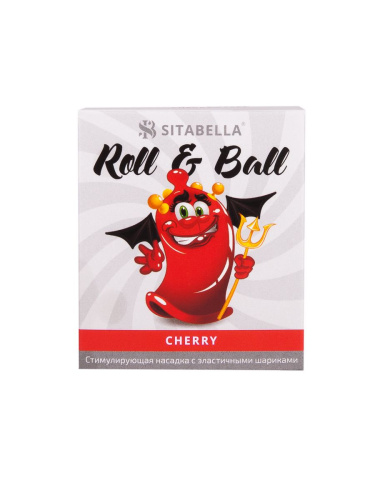 Стимулирующий презерватив-насадка Roll & Ball Cherry фото 2