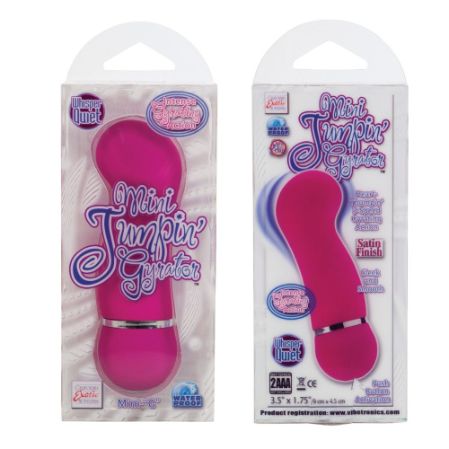 Розовый мини-вибратор с подвижной головкой Mini Jimpin’ Gyrator - 12,5 см. фото 3