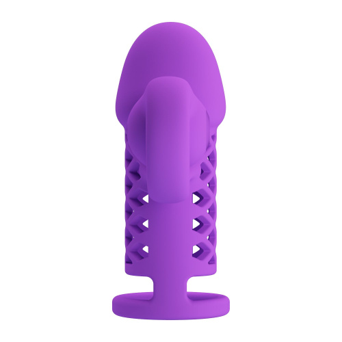 Фиолетовая вибронасадка с клиторальным отростком Harden фото 5 Фиолетовая вибронасадка с клиторальным отростком Harden фото 5