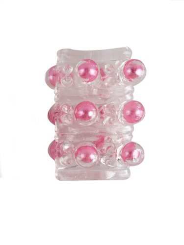 Прозрачная сквозная насадка на пенис с цветными шариками фото 3 Прозрачная сквозная насадка на пенис с цветными шариками фото 3