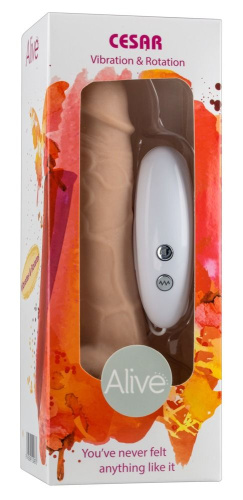 Телесный вибратор-ротатор на присоске Cesar Vibrator & Rotator - 17,5 см. фото 2